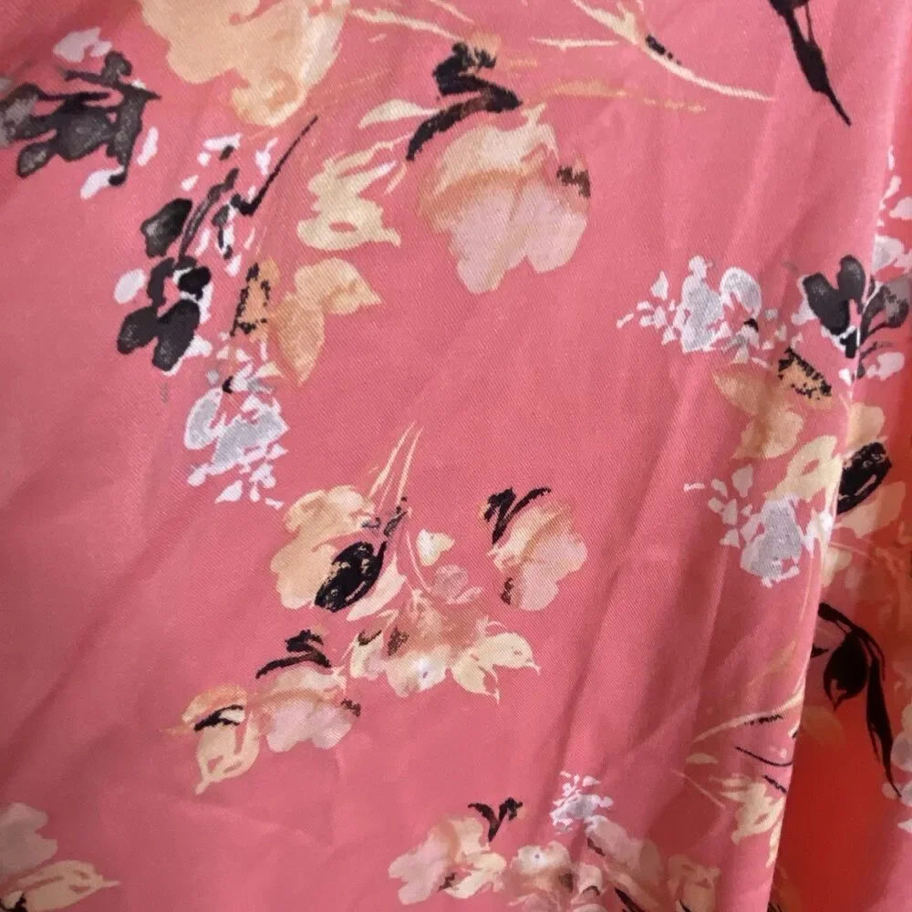 TORRID Knee Length Pink Floral Challis Sweetheart Dress Short Sleeve Size 1X New - Picture 8 of 8